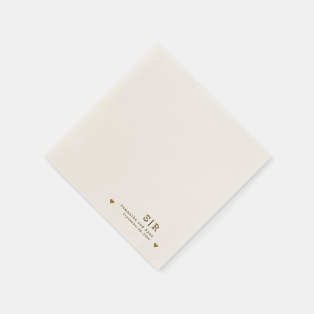 Guld i Beige Minimalistisk Pappersservett (Hörn)