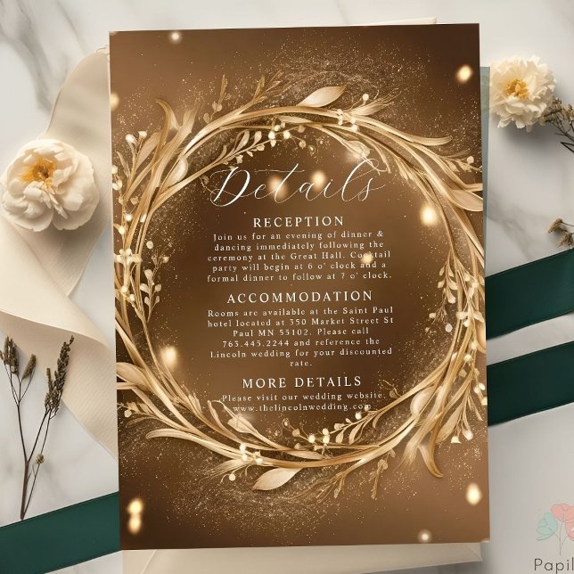 Guld i Kärlek Romantic Glam Bröllop Tilläggskort (Skapare uppladdad)