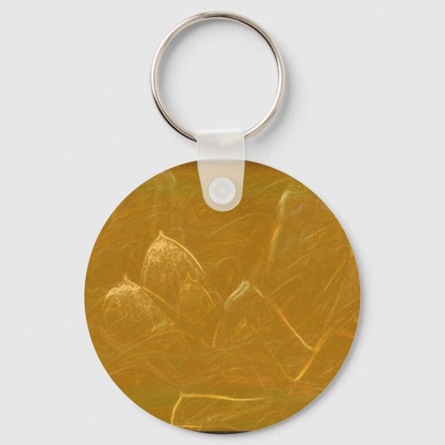 Guld i koppar Lakan: Lotus Engraved Design Nyckelring (Framsida)