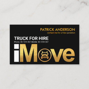 Guld "i Move"-signal Lastbil Logotyp Home Flytta Visitkort