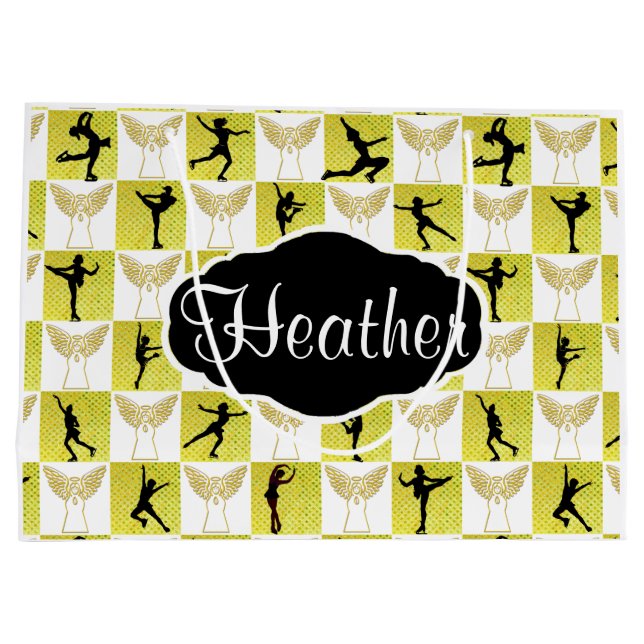 GULD ICE SKATING ANGEL ANPASSNINGSBAR CHRISTMAS GI (Baksidan)