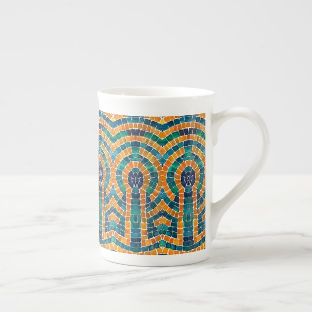 GULD ICONS MOSAIC Bone China Mugg Benporslin Mugg (Höger)