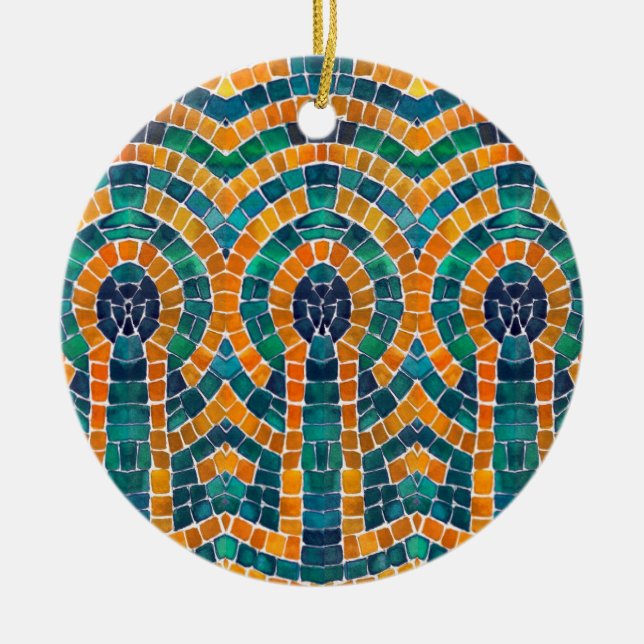GULD ICONS MOSAIC Ceramic Circle Ornament (Framsidan)