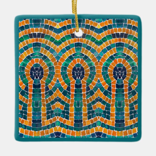 GULD ICONS MOSAIC Ceramic Square Ornament (Framsida)