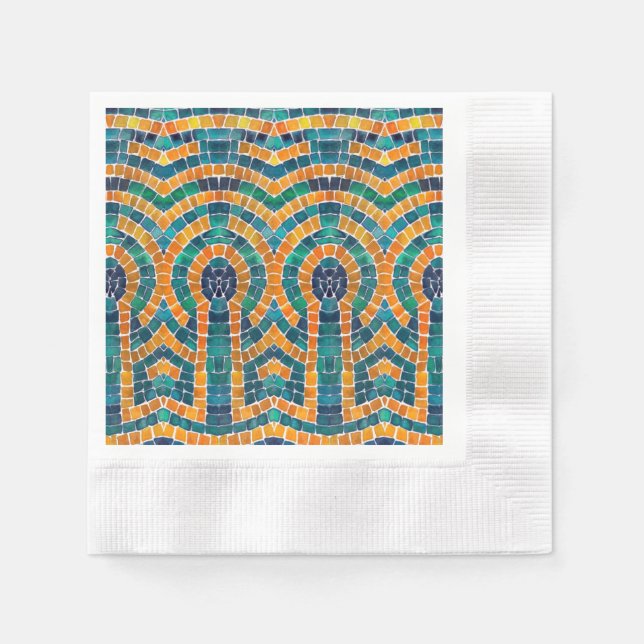 GULD ICONS MOSAIC Cocktail Papper Napkins Pappersservett (Framsidan)