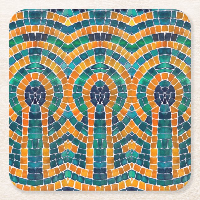 GULD ICONS MOSAIC Square Papper Underlägg Kvadrat (Framsidan)