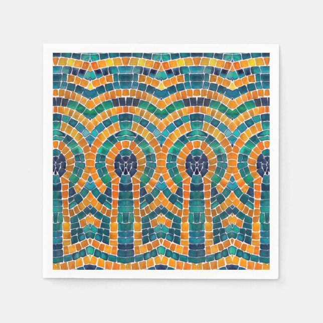 GULD ICONS MOSAIC Standard Cocktail Papper Napkins Pappersservett (Framsidan)