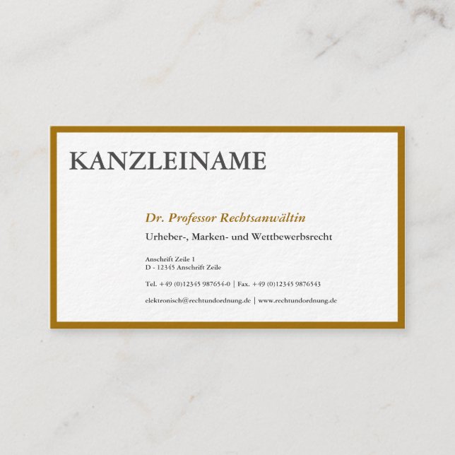 Guld ID-kort Visitkort (Framsida)