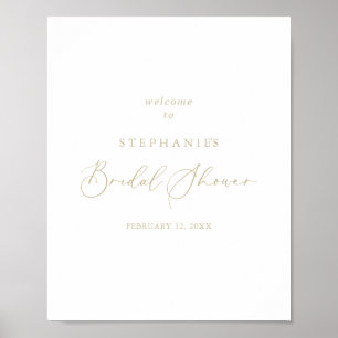 Guld Idyllic Calligraphy Möhippa Välkommen Poster