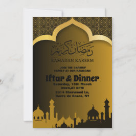 Guld Iftar Middag Ramadan 2025 Inbjudningar