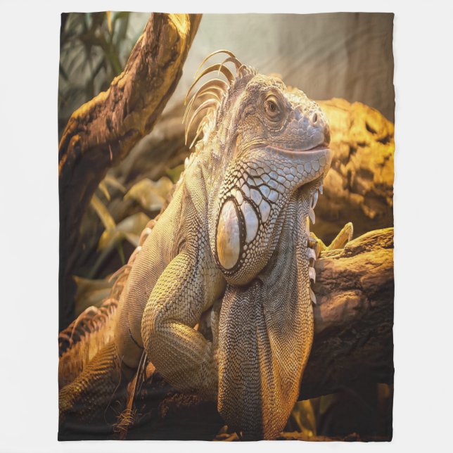 Guld Iguana Fleecefilt (Framsidan)