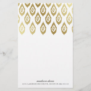 Guld Ikat Personlig Stationery Brevpapper