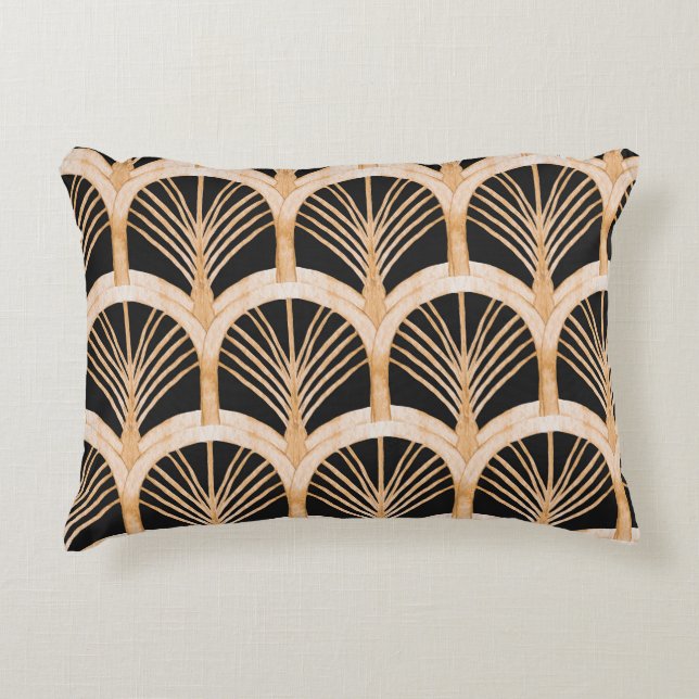 Guld imitation: vattenfärgsdeka. prydnadskudde (Framsidan)