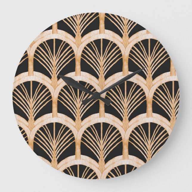 Guld imitation: vattenfärgsdeka. stor klocka (Framsida)