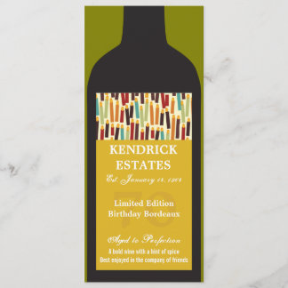 Guld- inbjudan för vinflaskaparty