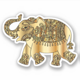 Guld indian elephant klistermärken