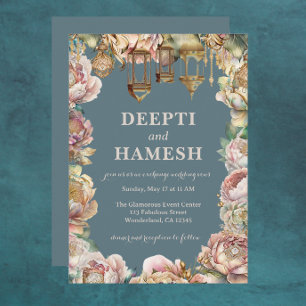 Guld Indian Mehndi Arabian Nights Pastel Inbjudningar