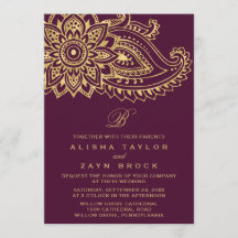 Guld Indian Paisley Bröllop