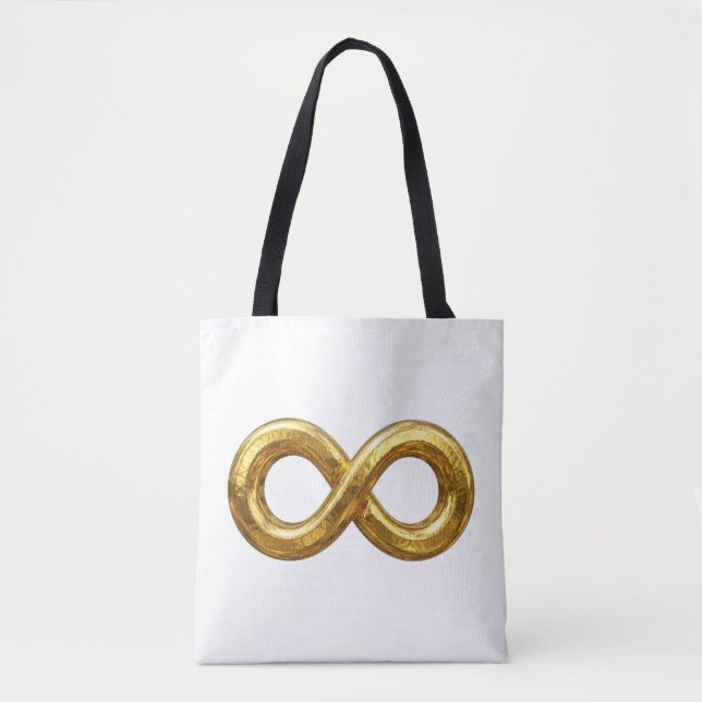 Guld Infinity Symbol Handväskor Tygkasse (Framsida)