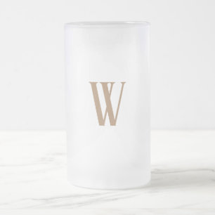 Guld Initial Frostat Ölglas