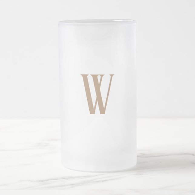 Guld Initial Frostat Ölglas (Center)