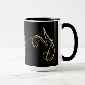 Guld- initial y-monogram mugg