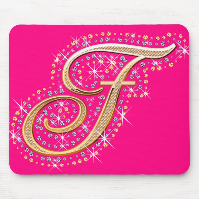 Guld- initialt F - gulliga Mousepad Musmatta (Framsidan)