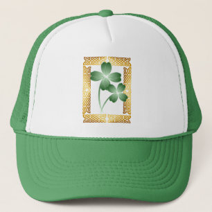 Guld inramad Shamrockshatt Truckerkeps