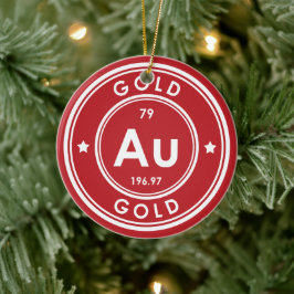 Guld Inslag Red Ceramic Ornament