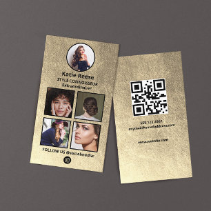 Guld Instagram Photo Social Media, följ oss Visitkort