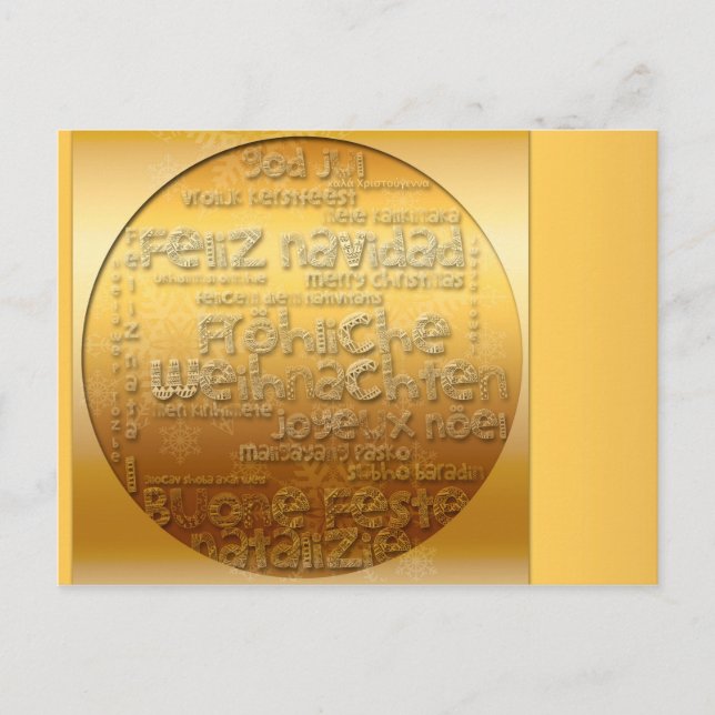 Guld Internationell Weihnachten Navidad H vykort (Framsida)