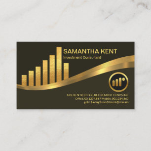 Guld Investeringsuppgradering grafikväggsfinansi Visitkort