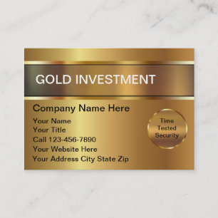Guld- investeringvisitkort visitkort
