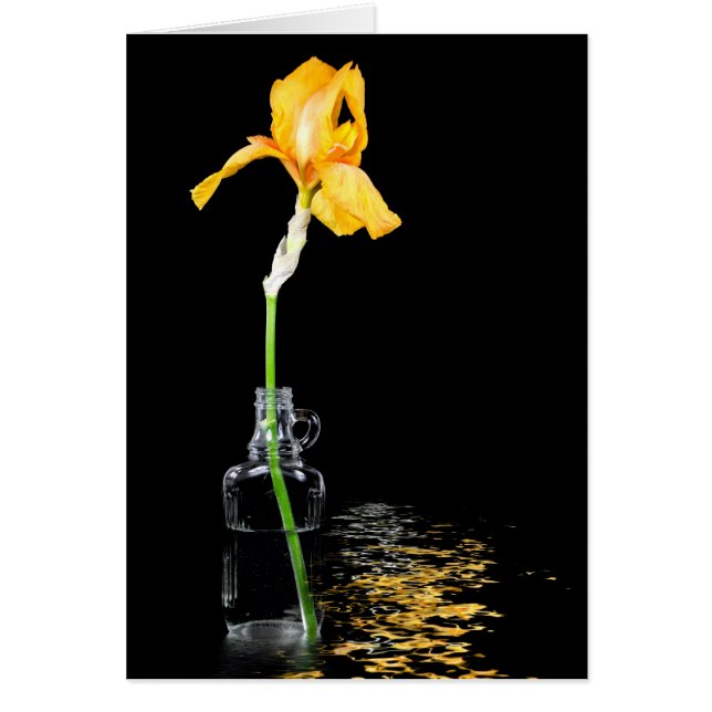 Guld iris i vintage Flaska Hälsningskort (Framsidan)