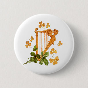 Guld- irländsk harpa - Erin går Bragh Knapp
