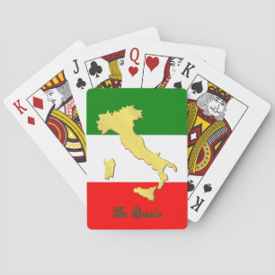 Guld Italien Karta Italien Flagga Casinokort