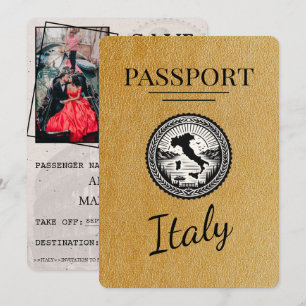 Guld Italien Passport Spara Datumet