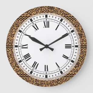 Guld- italiensk renaissanceblommigt stor klocka