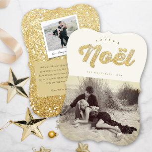 Guld & Ivory Joyeux Noel Snyggt julfoto Julkort