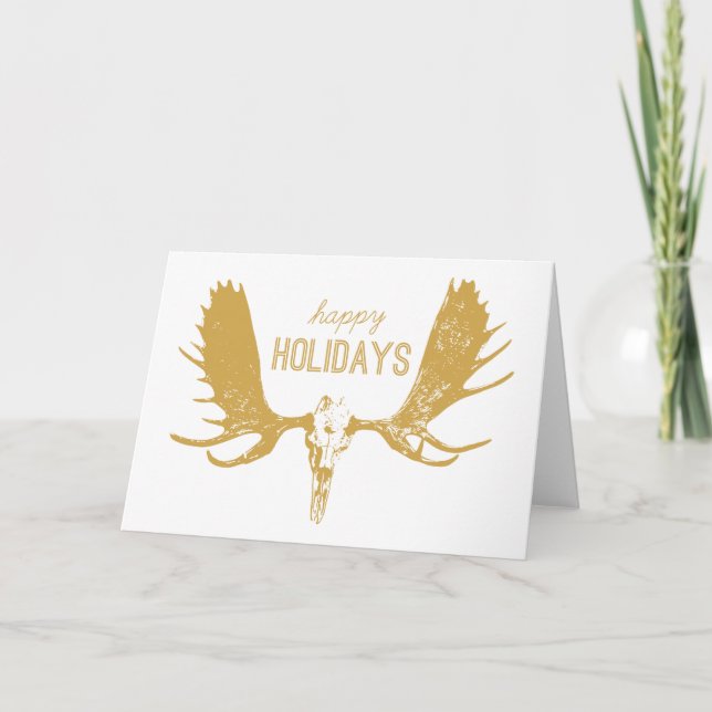 Guld- jägare för älgskallekonst/Boho glad helg (Framsida)