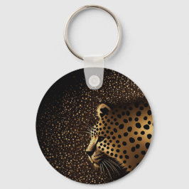 Guld Jaguar Mönster Nyckelring