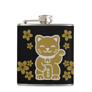 Guld japansk Maneki-neko Fickplunta