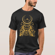 Guld Japansk Samurai Kabuto Hjälm och Mempo Mask