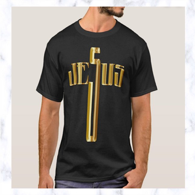 Guld Jesus T Shirt (Skapare uppladdad)