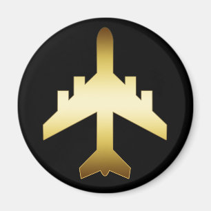 GULD- JETFLYGPLAN MAGNET
