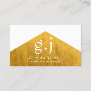 Guld Jewelry Designer Faux Gold Foil Kant Visitkort