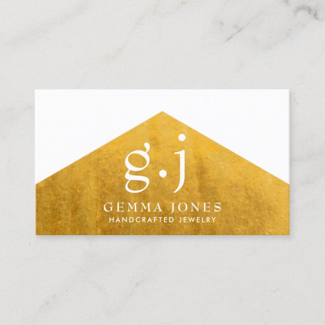 Guld Jewelry Designer Faux Gold Foil Kant Visitkort (Framsida)
