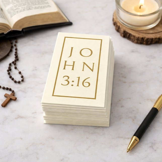 GULD Johannes 3:16 Evangelisk Traktat Visitkort (Skapare uppladdad)
