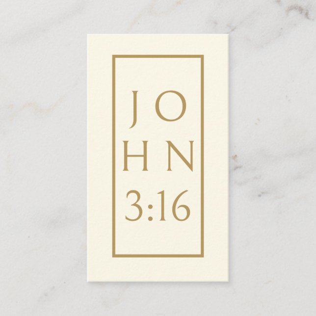 GULD John 3:16 Gospel Tract Visitkort (Framsida)