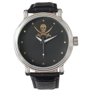 Guld- Jolly Roger Armbandsur